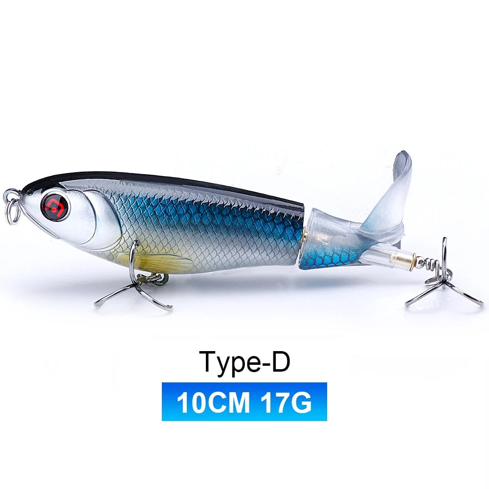 TREHOOK 9g/16g Topwater Whopper Popper Fishing Lures Rotating Double Propeller Tail Artificial Bait Floating Wobblers